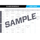 Laminate Class Schedule (11" x 8.5")